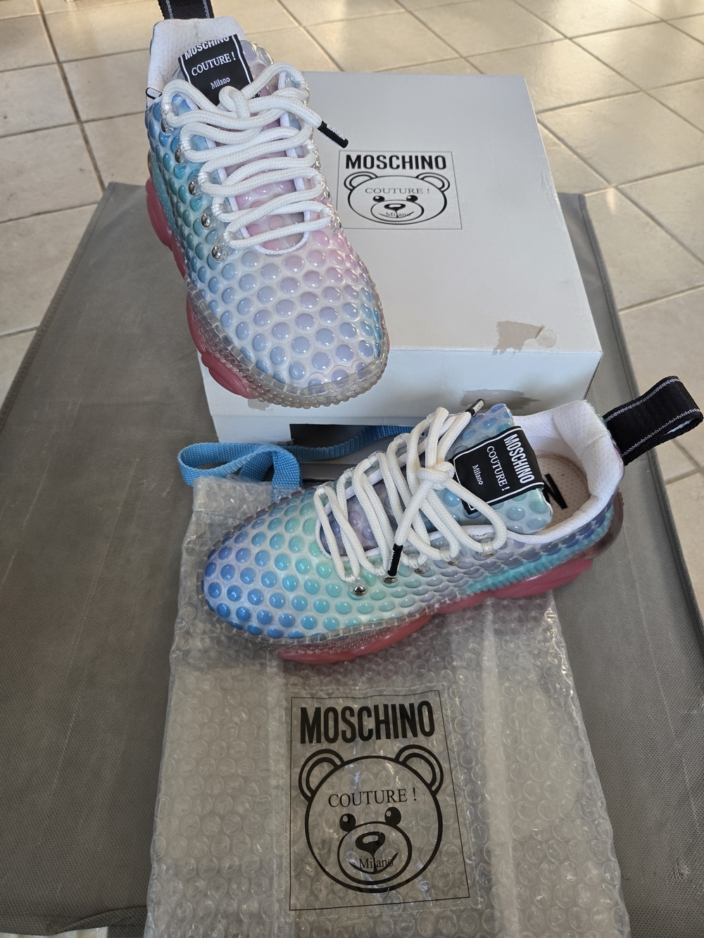 Moschino Couture Teddy Bear Bubble Sneakers